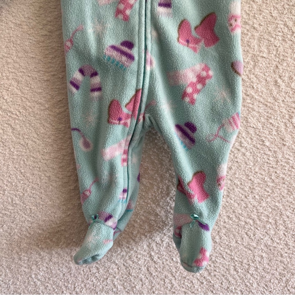 Babies R Us Vintage Baby Infant Fleece Winter Pajamas Size 3 Months - Picture 7 of 9
